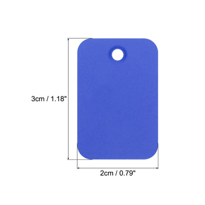 Harfington Waterproof Eyelet Hole Plastic Tags,Outdoor Tags,2x3cm Blue 100 Pcs