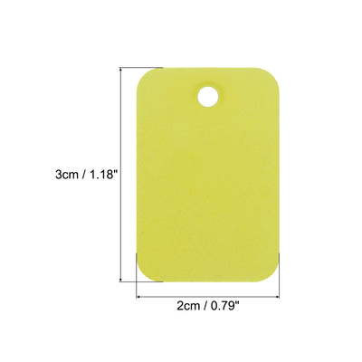 Harfington Waterproof Eyelet Hole Plastic Tags,Outdoor Tags,2x3cm Yellow 100 Pcs