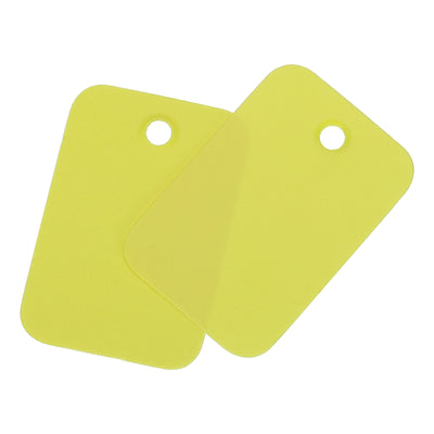 Harfington Waterproof Eyelet Hole Plastic Tags,Outdoor Tags,2x3cm Yellow 100 Pcs