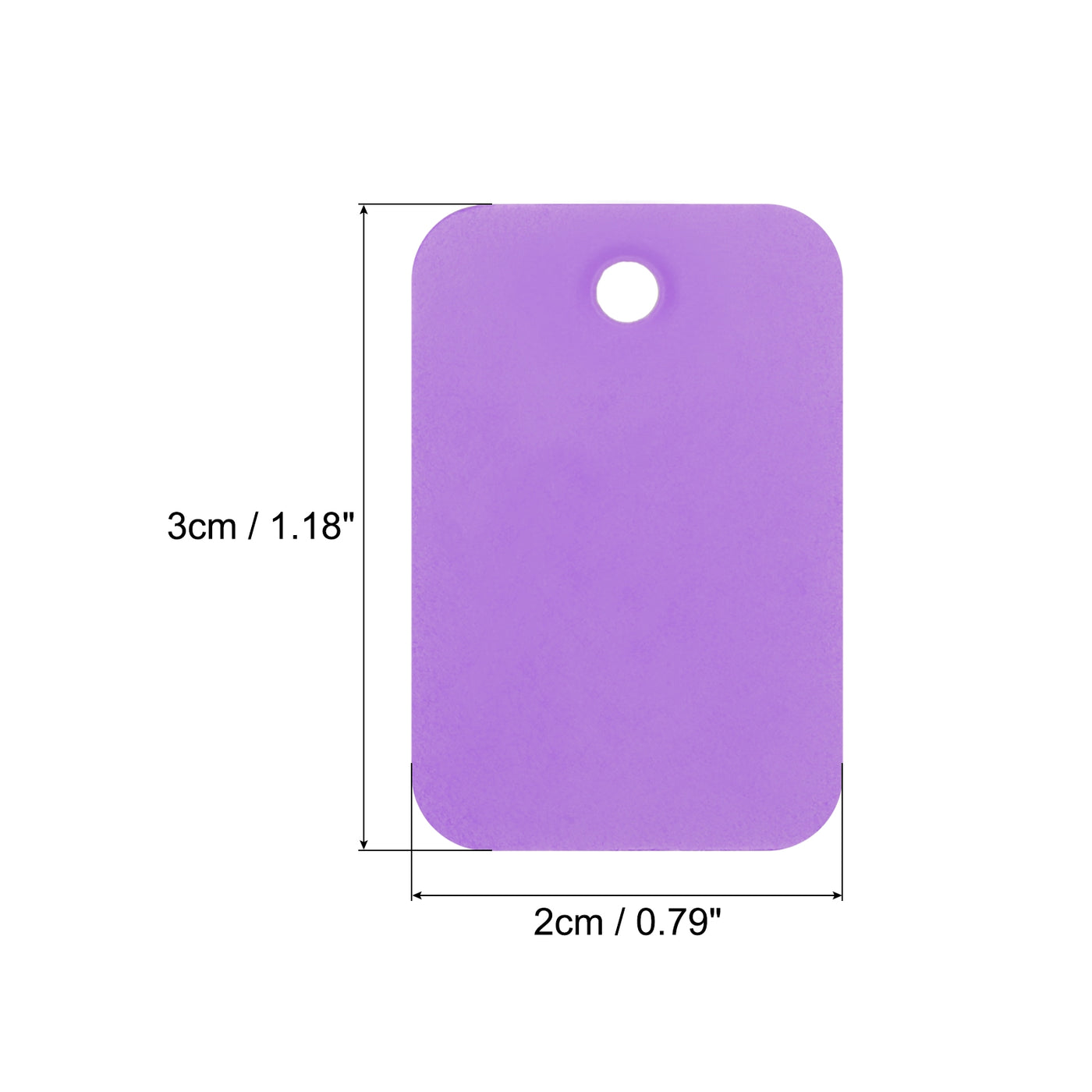 Harfington Waterproof Eyelet Hole Plastic Tags,Outdoor Tags,2x3cm Purple 100 Pcs