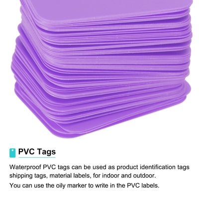 Harfington Waterproof Eyelet Hole Plastic Tags,Outdoor Tags,2x3cm Purple 100 Pcs