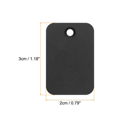 Harfington Waterproof Eyelet Hole Plastic Tags,Outdoor Tags,2x3cm Black 100 Pcs