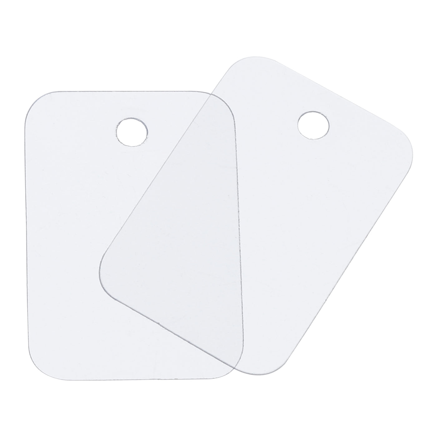 Harfington Waterproof Eyelet Hole Plastic Tags,Outdoor Tags,2x3cm Clear Scrub 100 Pcs