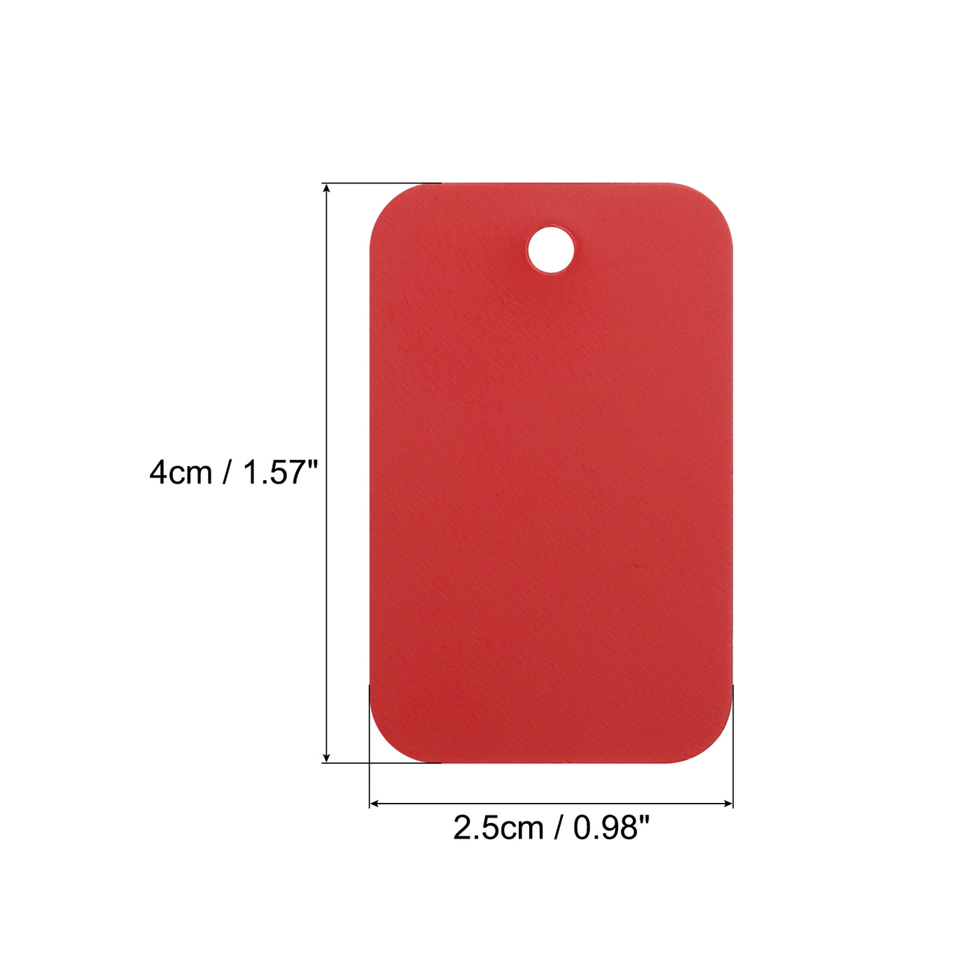 Harfington Waterproof Eyelet Hole Plastic Tags,Outdoor Tags,2.5x4cm Red 100 Pcs