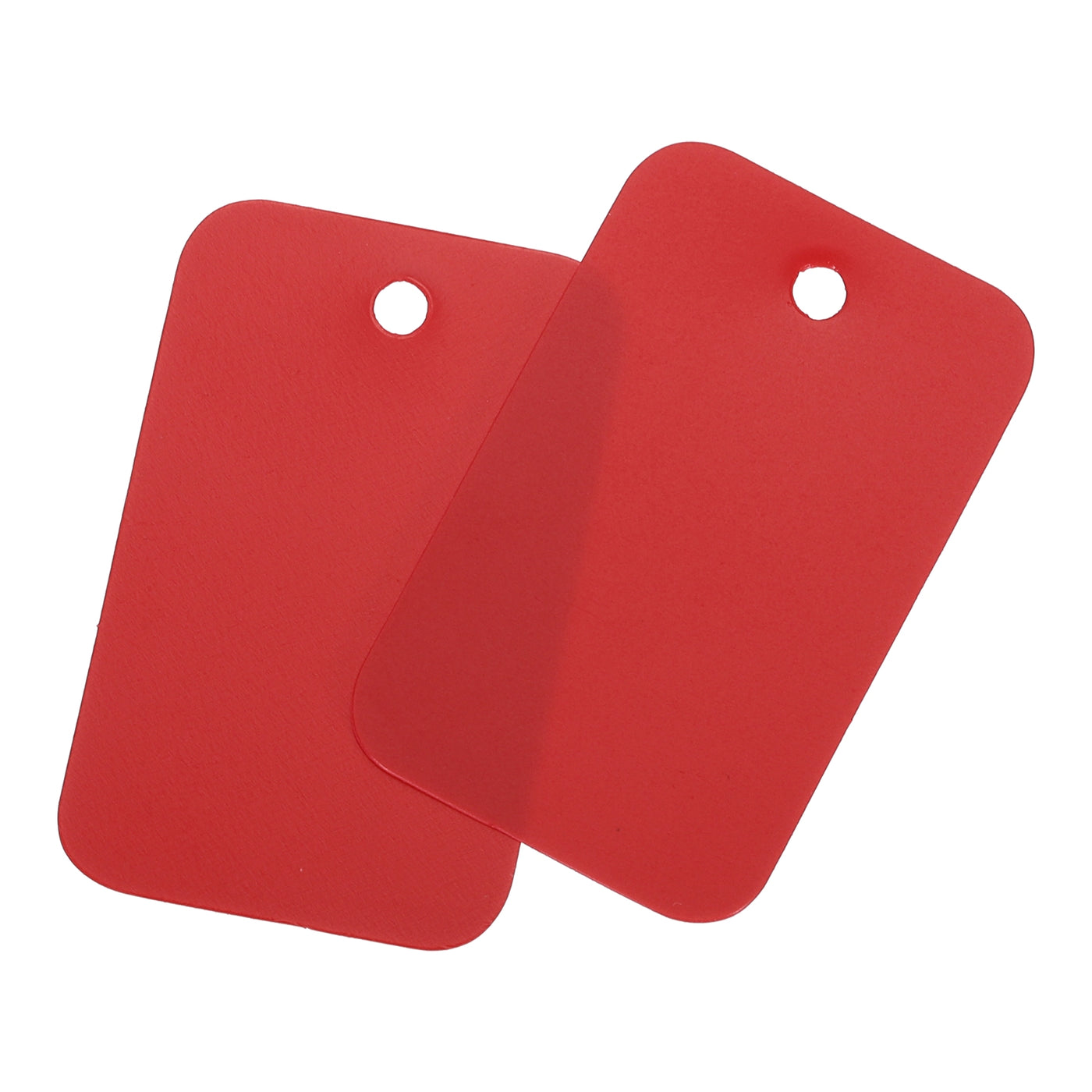 Harfington Waterproof Eyelet Hole Plastic Tags,Outdoor Tags,2.5x4cm Red 100 Pcs