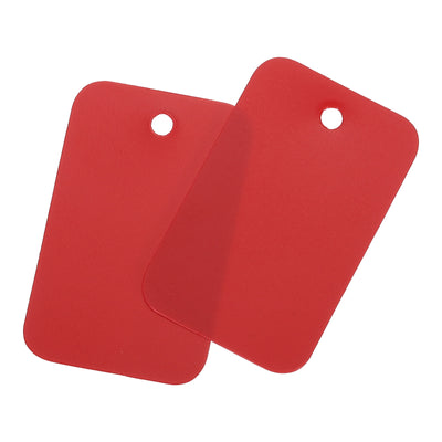 Harfington Waterproof Eyelet Hole Plastic Tags,Outdoor Tags,2.5x4cm Red 100 Pcs