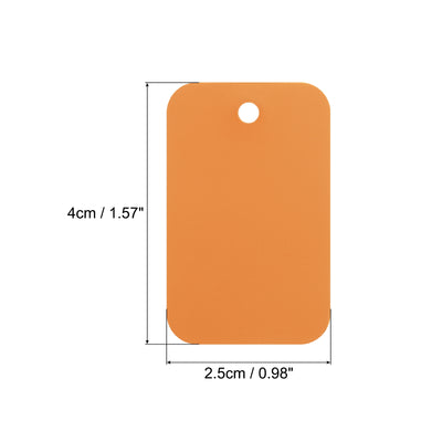 Harfington Waterproof Eyelet Hole Plastic Tags,Outdoor Tags,2.5x4cm Orange 100 Pcs