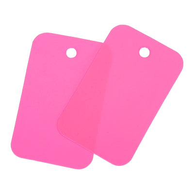 Harfington Waterproof Eyelet Hole Plastic Tags,Outdoor Tags,2.5x4cm Pink 100 Pcs