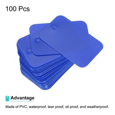 Harfington Waterproof Eyelet Hole Plastic Tags,Outdoor Tags,2.5x4cm Blue 100 Pcs