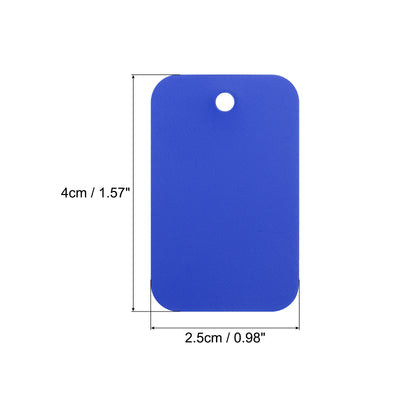 Harfington Waterproof Eyelet Hole Plastic Tags,Outdoor Tags,2.5x4cm Blue 100 Pcs