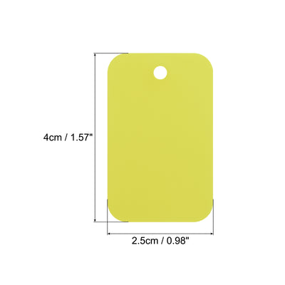 Harfington Waterproof Eyelet Hole Plastic Tags,Outdoor Tags,2.5x4cm Yellow 100 Pcs