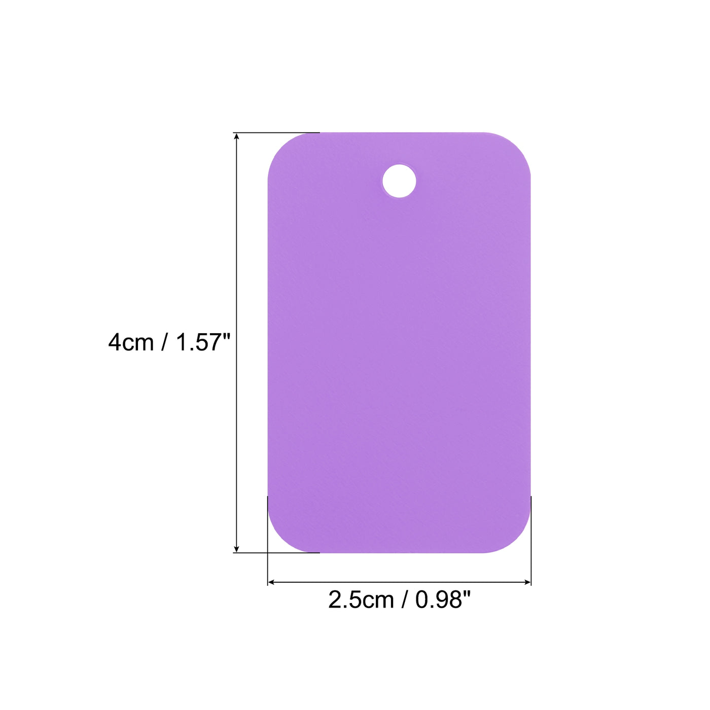 Harfington Waterproof Eyelet Hole Plastic Tags,Outdoor Tags,2.5x4cm Purple 100 Pcs