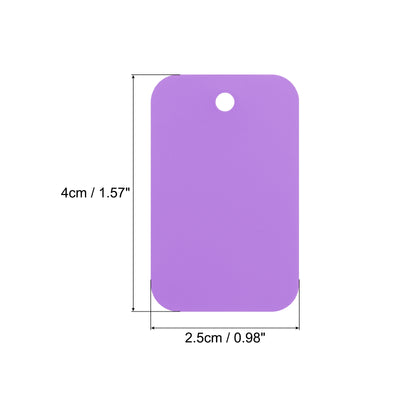 Harfington Waterproof Eyelet Hole Plastic Tags,Outdoor Tags,2.5x4cm Purple 100 Pcs