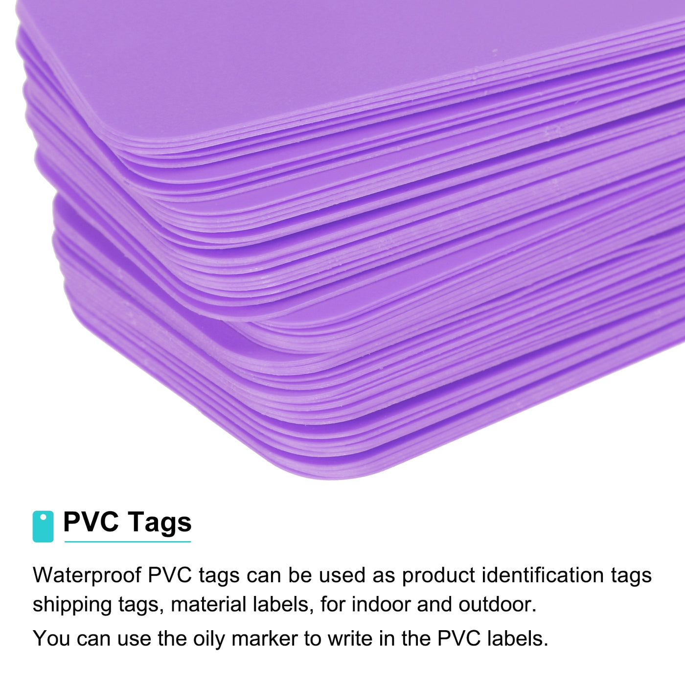 Harfington Waterproof Eyelet Hole Plastic Tags,Outdoor Tags,2.5x4cm Purple 100 Pcs