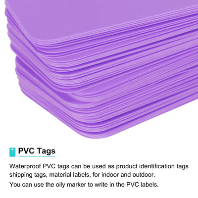 Harfington Waterproof Eyelet Hole Plastic Tags,Outdoor Tags,2.5x4cm Purple 100 Pcs