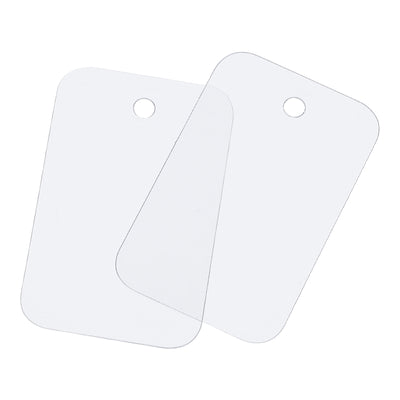 Harfington Waterproof Eyelet Hole Plastic Tags,Outdoor Tags,2.5x4cm Clear Scrub 100 Pcs