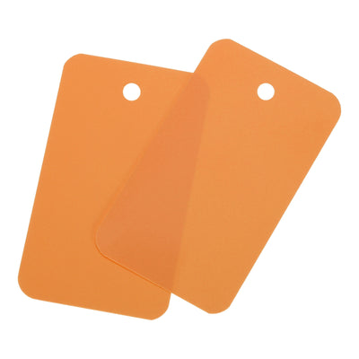 Harfington Waterproof Eyelet Hole Plastic Tags,Outdoor Tags,3.5x6cm Orange 100 Pcs