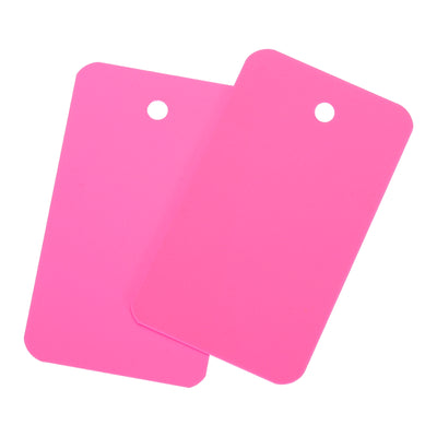 Harfington Waterproof Eyelet Hole Plastic Tags,Outdoor Tags,3.5x6cm Pink 100 Pcs