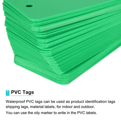 Harfington Waterproof Eyelet Hole Plastic Tags,Outdoor Tags,3.5x6cm Light Green 100 Pcs