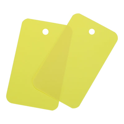 Harfington Waterproof Eyelet Hole Plastic Tags,Outdoor Tags,3.5x6cm Yellow 100 Pcs