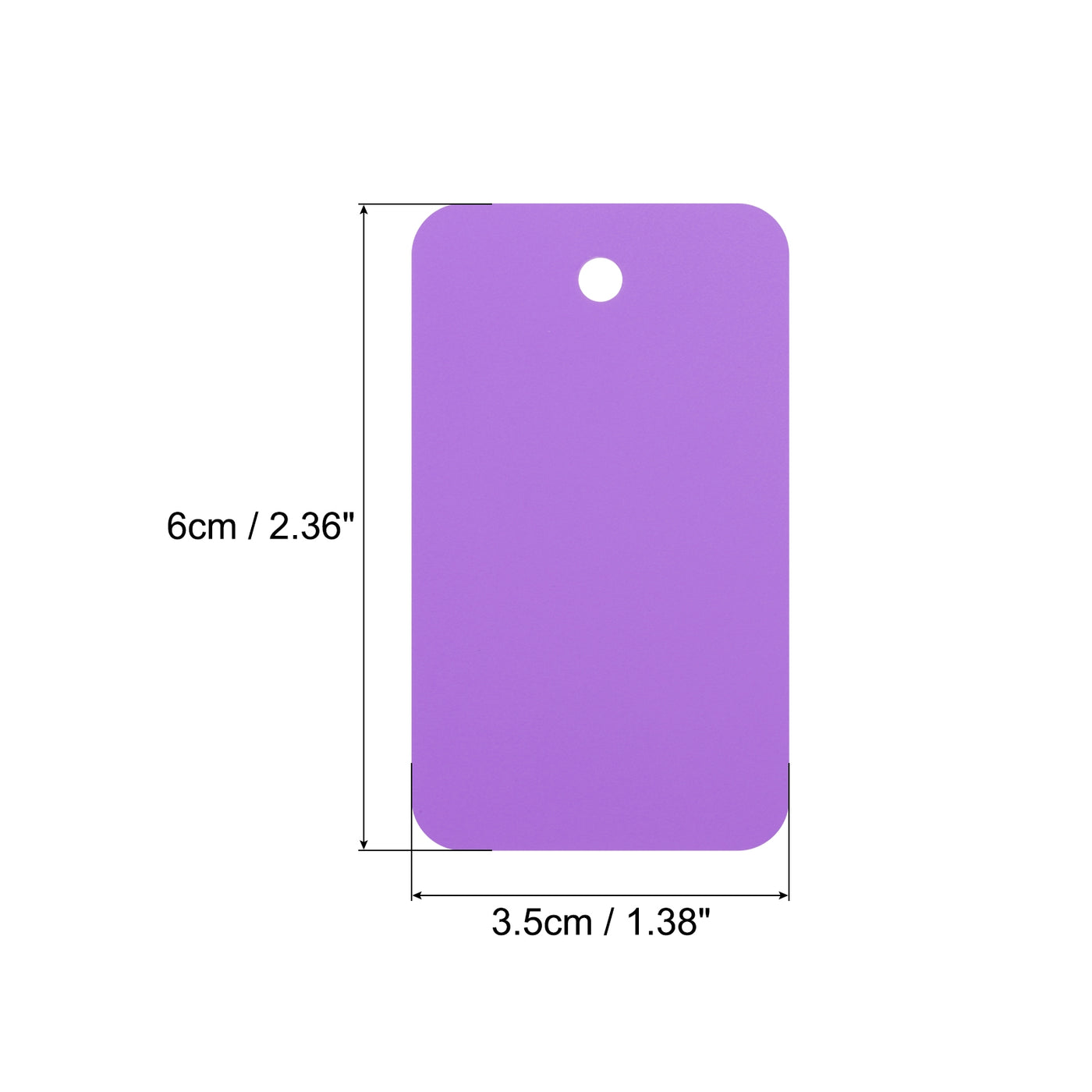 Harfington Waterproof Eyelet Hole Plastic Tags,Outdoor Tags,3.5x6cm Purple 100 Pcs