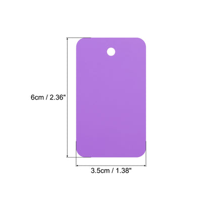 Harfington Waterproof Eyelet Hole Plastic Tags,Outdoor Tags,3.5x6cm Purple 100 Pcs