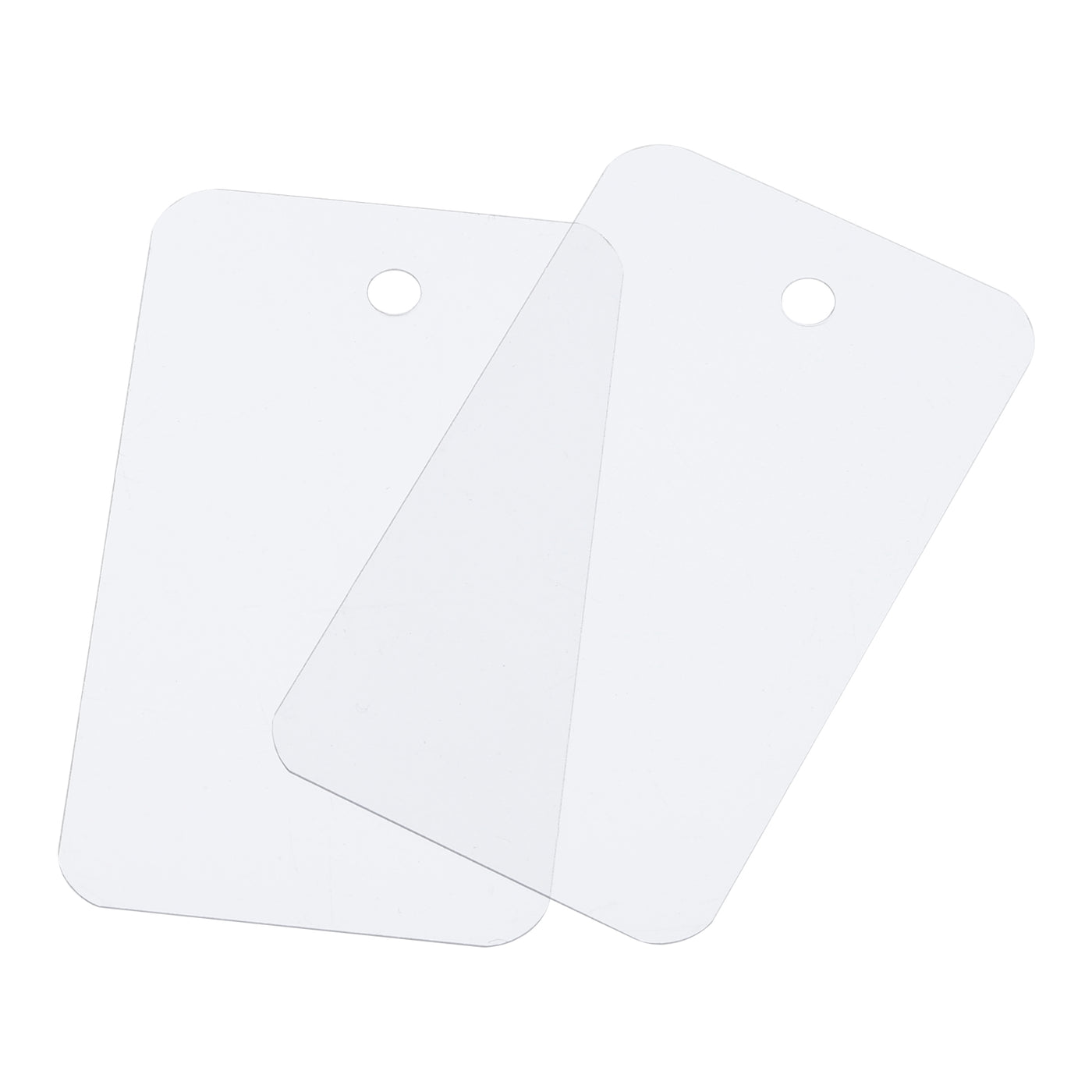 Harfington Waterproof Eyelet Hole Plastic Tags,Outdoor Tags,3.5x6cm Clear Scrub 100 Pcs