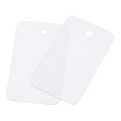 Harfington Waterproof Eyelet Hole Plastic Tags,Outdoor Tags,3.5x6cm Clear Scrub 100 Pcs