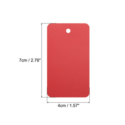 Harfington Waterproof Eyelet Hole Plastic Tags,Outdoor Tags,4x7cm Red 100 Pcs