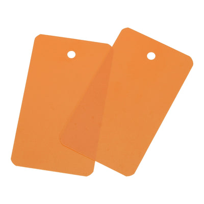 Harfington Waterproof Eyelet Hole Plastic Tags,Outdoor Tags,4x7cm Orange 100 Pcs