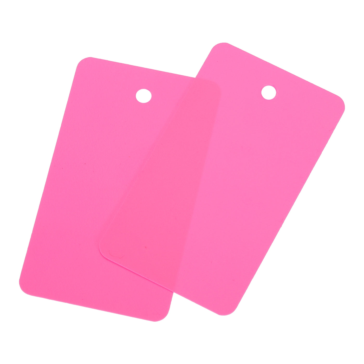 Harfington Waterproof Eyelet Hole Plastic Tags,Outdoor Tags,4x7cm Pink 100 Pcs