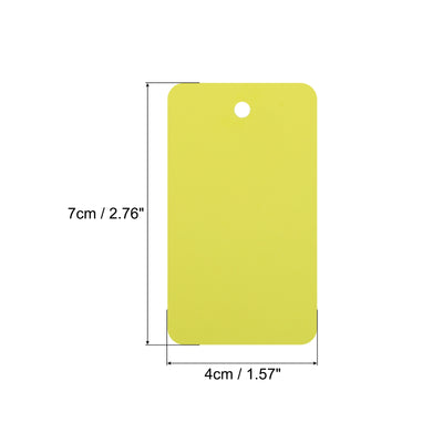 Harfington Waterproof Eyelet Hole Plastic Tags,Outdoor Tags,4x7cm Yellow 100 Pcs