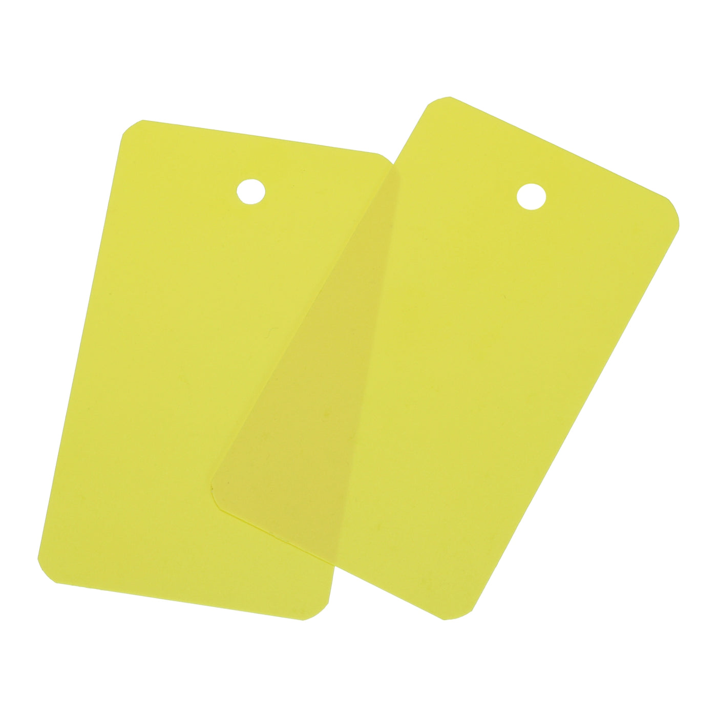 Harfington Waterproof Eyelet Hole Plastic Tags,Outdoor Tags,4x7cm Yellow 100 Pcs