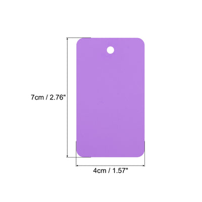 Harfington Waterproof Eyelet Hole Plastic Tags,Outdoor Tags,4x7cm Purple 100 Pcs