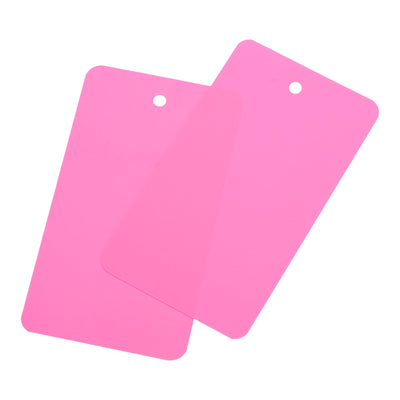 Harfington Waterproof Eyelet Hole Plastic Tags,Outdoor Tags,5x9cm Pink 100 Pcs