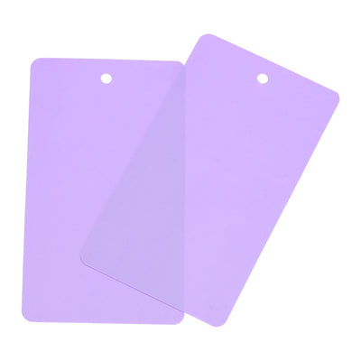 Harfington Waterproof Eyelet Hole Plastic Tags,Outdoor Tags,5x9cm Purple 100 Pcs