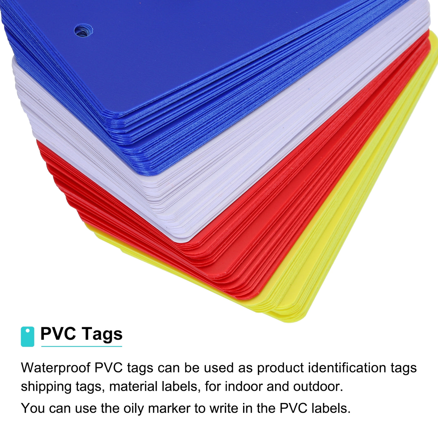 Harfington Waterproof Eyelet Hole Plastic Tags,Outdoor Tags,5x9cm Multicolored 1 Set,200