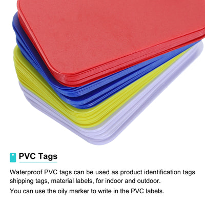 Harfington Waterproof Eyelet Hole Plastic Tags,Outdoor Tags,2.5x4cm Multicolored 1 Set,100