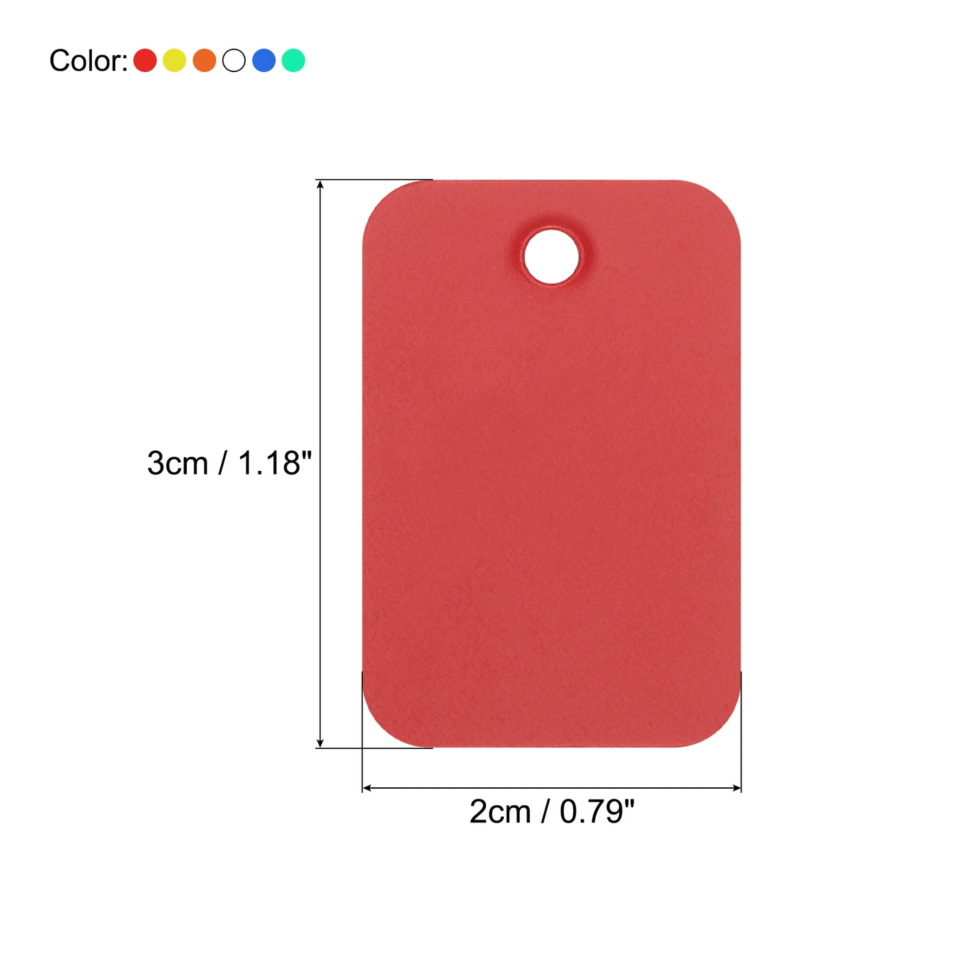 Harfington Waterproof Eyelet Hole Plastic Tags,Outdoor Tags,2x3cm Multicolored 1 Set,150