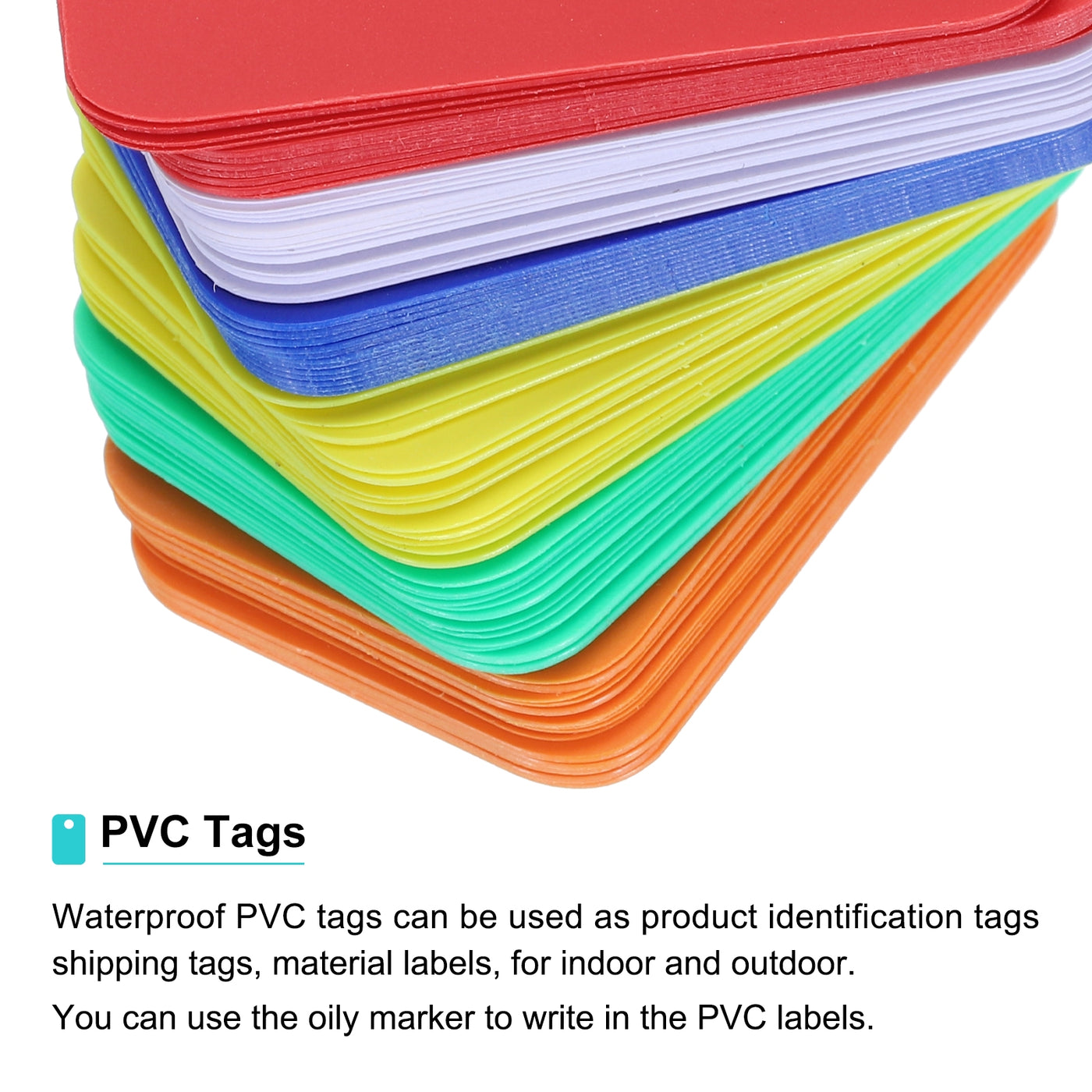 Harfington Waterproof Eyelet Hole Plastic Tags,Outdoor Tags,2.5x4cm Multicolored 1 Set,150