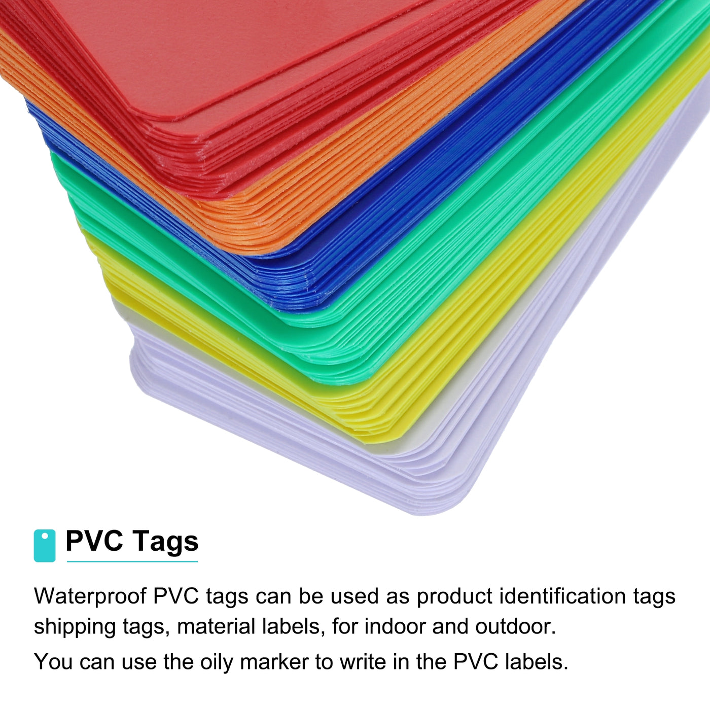 Harfington Waterproof Eyelet Hole Plastic Tags,Outdoor Tags,3.5x6cm Multicolored 1 Set,150