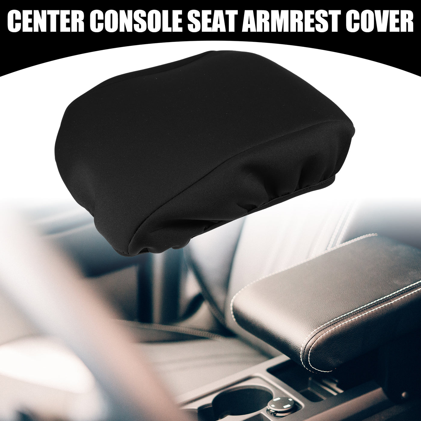 Partuto Center Console Seat Armrest Cover - Car Inner Seat Armrest Lid Storage Covers Trim - for Ford Explorer 2020-2022 Neoprene Fabric Black - 1 Pc