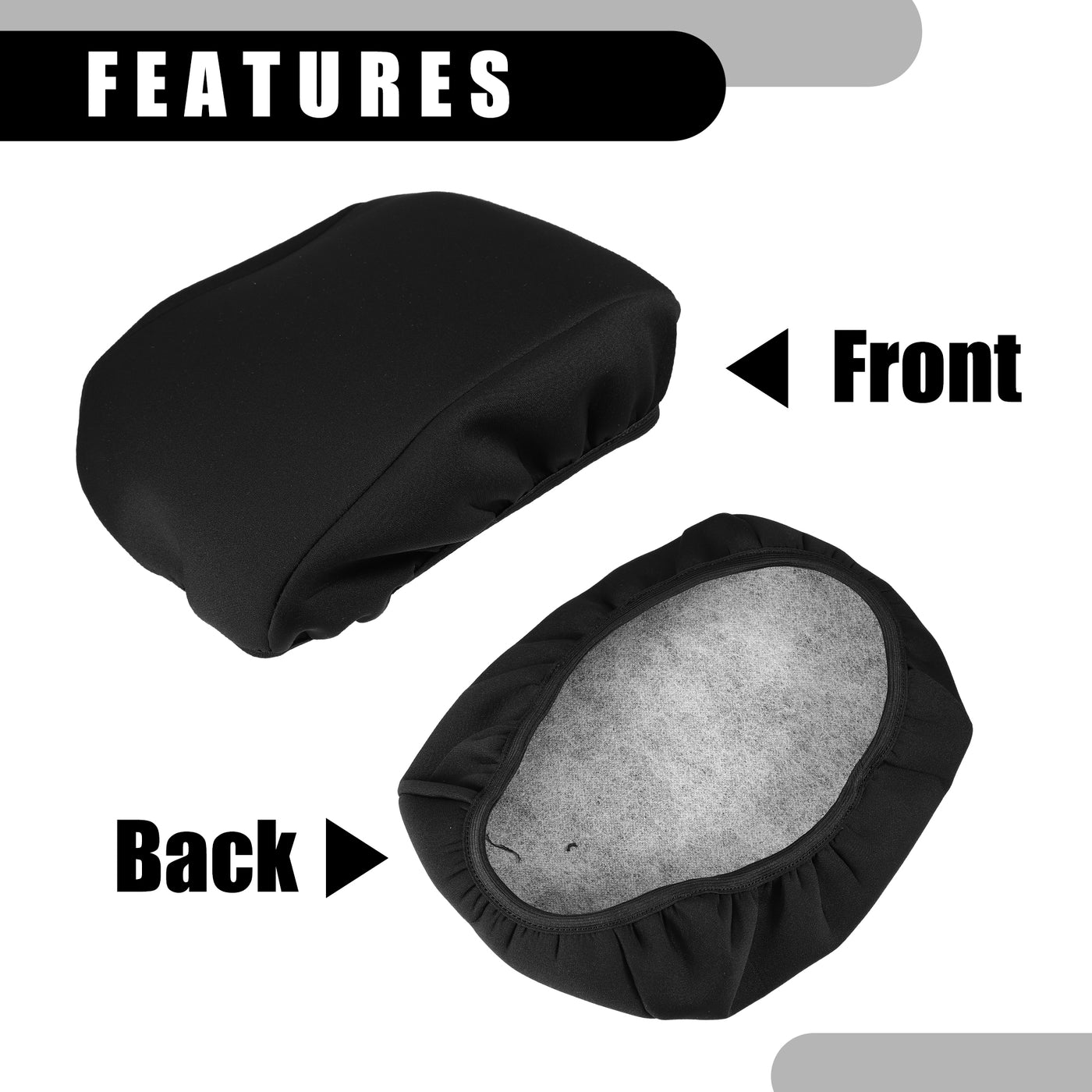 Partuto Center Console Seat Armrest Cover - Car Inner Seat Armrest Lid Storage Covers Trim - for Ford Explorer 2020-2022 Neoprene Fabric Black - 1 Pc