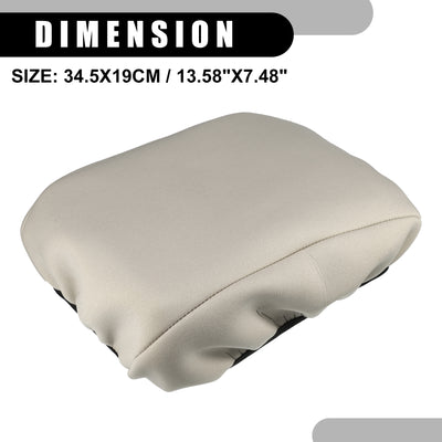 Harfington Center Console Seat Armrest Cover - Car Inner Seat Armrest Lid Storage Covers Trim - for Ford Explorer 2020-2022 Neoprene Fabric Beige - 1 Pc