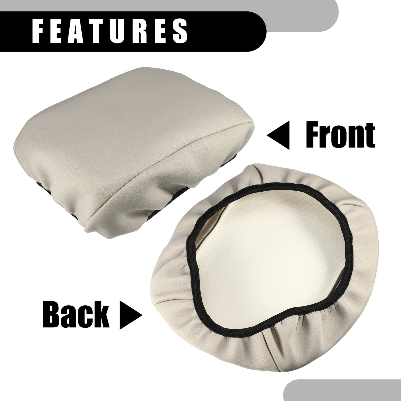 Partuto Center Console Seat Armrest Cover - Car Inner Seat Armrest Lid Storage Covers Trim - for Ford Explorer 2020-2022 Neoprene Fabric Beige - 1 Pc