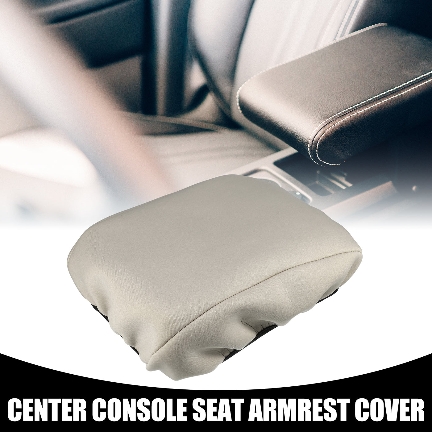 Partuto Center Console Seat Armrest Cover - Car Inner Seat Armrest Lid Storage Covers Trim - for Ford Explorer 2020-2022 Neoprene Fabric Beige - 1 Pc