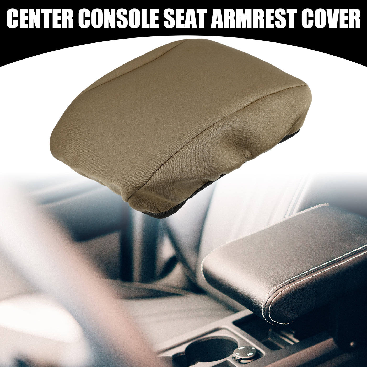 Partuto Center Console Seat Armrest Cover - Car Inner Seat Armrest Lid Storage Covers Trim - for Ford Explorer 2020-2022 Neoprene Fabric Brown - 1 Pc