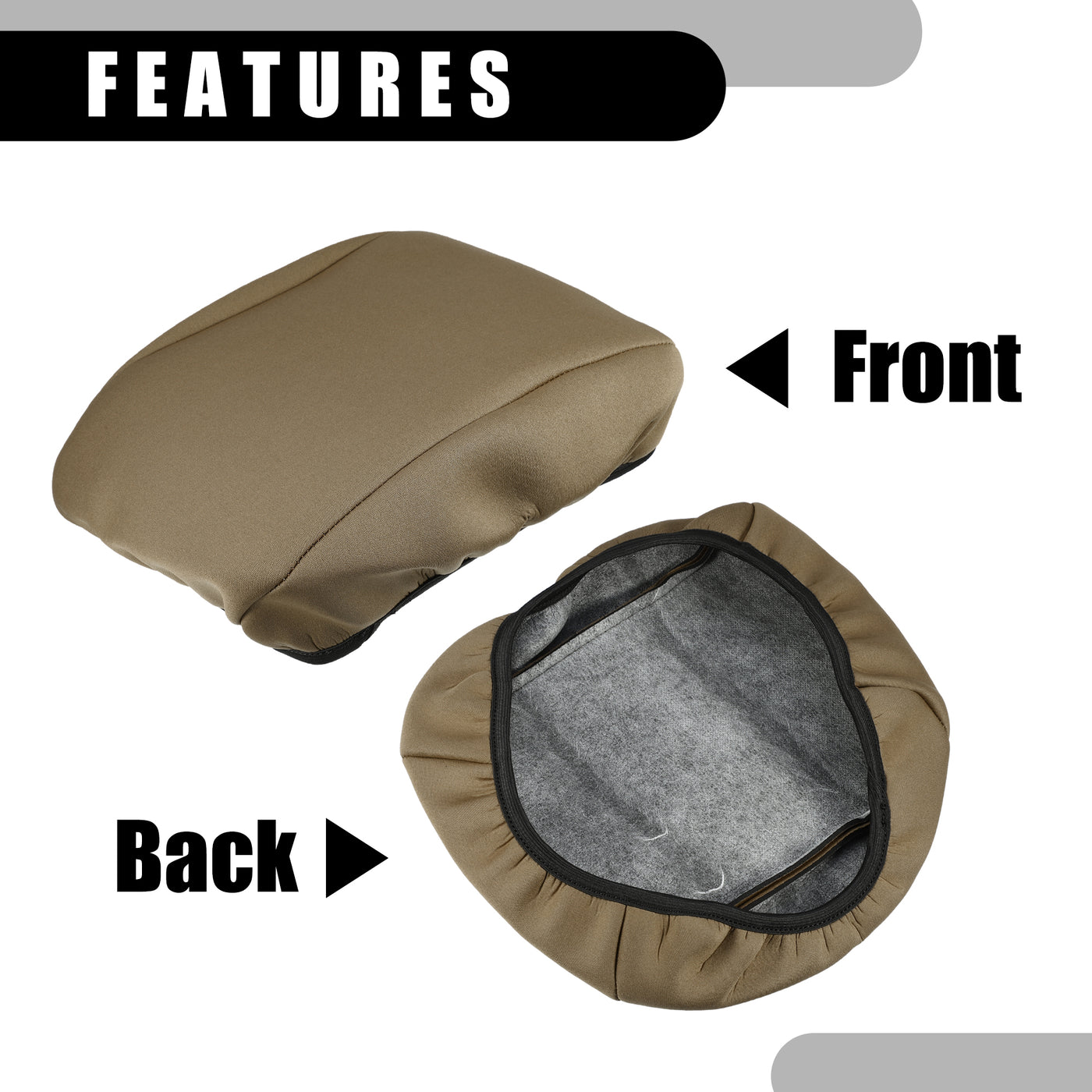 Partuto Center Console Seat Armrest Cover - Car Inner Seat Armrest Lid Storage Covers Trim - for Ford Explorer 2020-2022 Neoprene Fabric Brown - 1 Pc