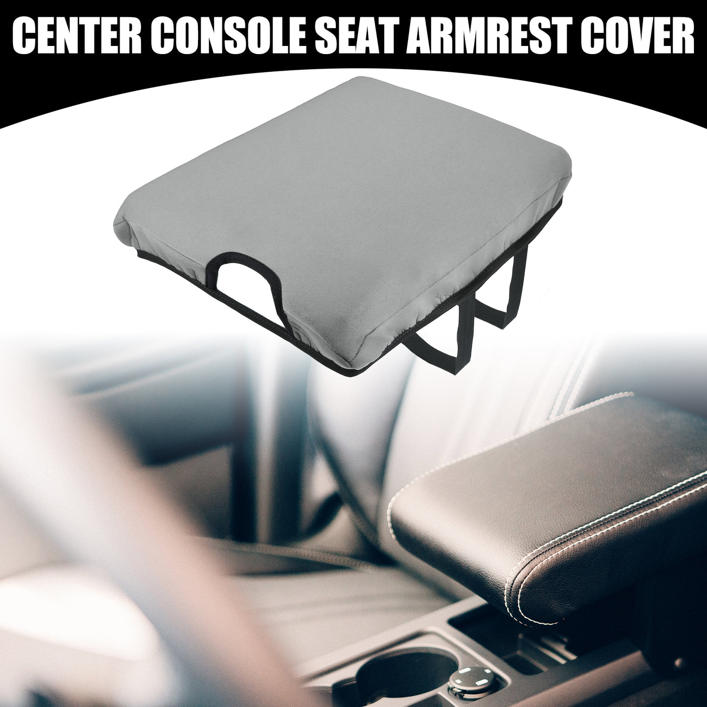 Partuto Center Console Seat Armrest Cover - Car Inner Seat Armrest Lid Storage Covers Trim - for Ford F-150 2015-2022 Neoprene Fabric Gray - 1 Pc