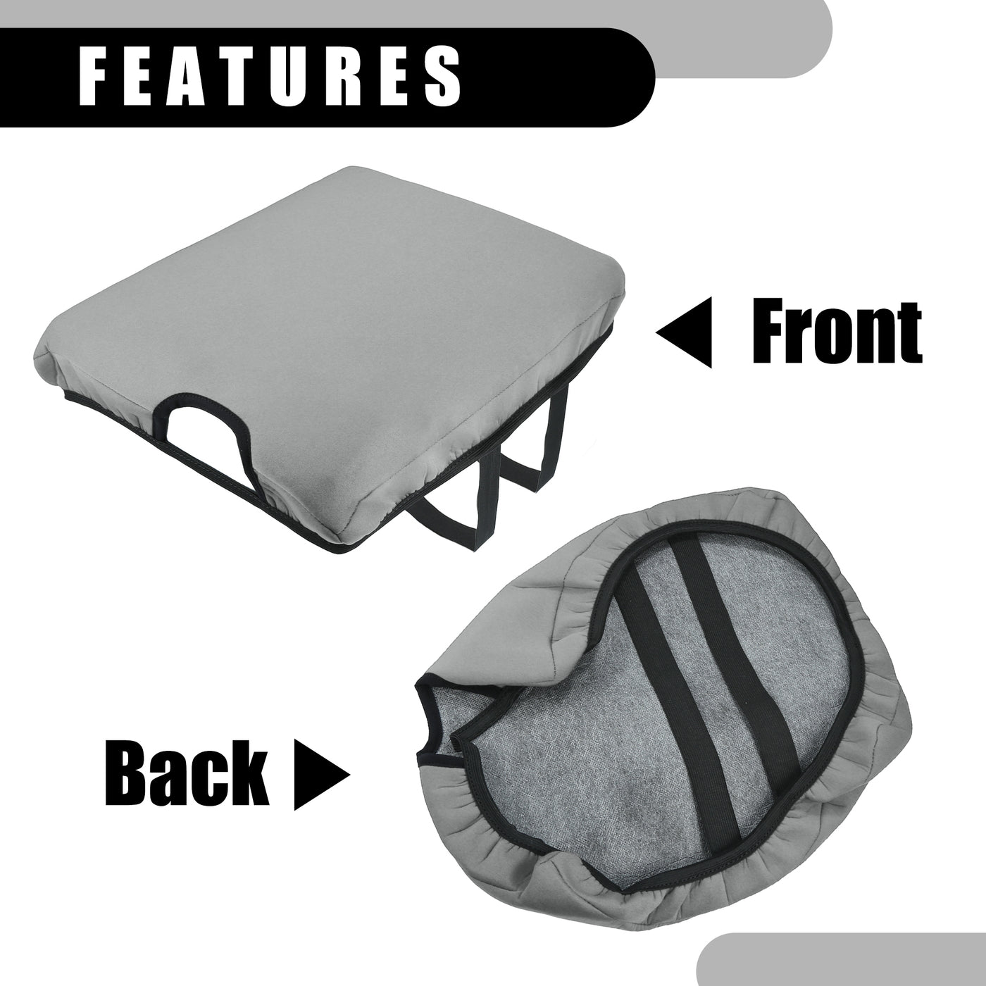 Partuto Center Console Seat Armrest Cover - Car Inner Seat Armrest Lid Storage Covers Trim - for Ford F-150 2015-2022 Neoprene Fabric Gray - 1 Pc